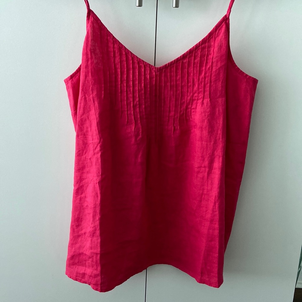 Boden - Pink linen adjustable spaghetti strap top. NWOT (never worn) Size 8